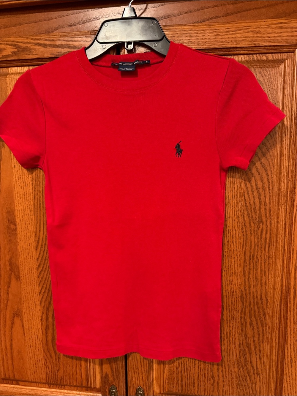 Ralph Lauren Red Short Sleeve Crewneck Tee with Navy Pony *NWOT